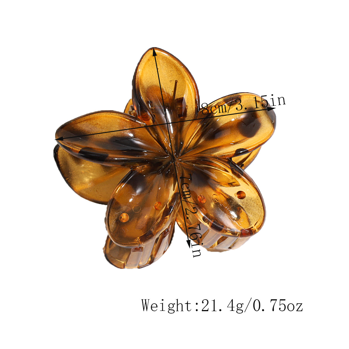 25g Weight Hair Clip, Hair Claws Hair Accessories Type 1 Piece Quantity Casual, Daily Occasion Plastic Material Ombre, Leopard, Transparent, Plumeria Pattern Women's Gender IG Style Style Gradient Color, Leopard Color IG Style Women's Ombre Leopard Transparent Plastic Hair Clip Hair Claws 无