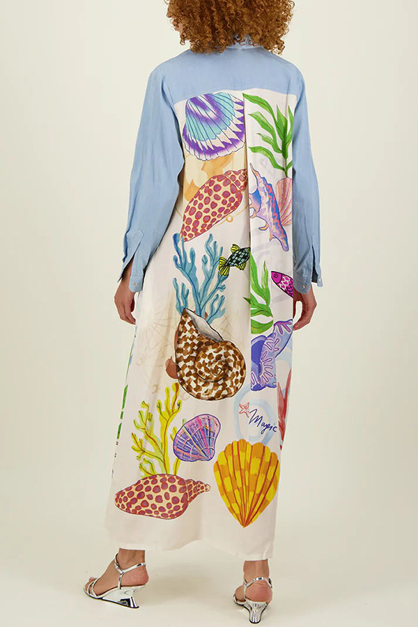 Wholesale Women's Vacation Streetwear Color Block Shell Long Sleeve Blouses display picture 2