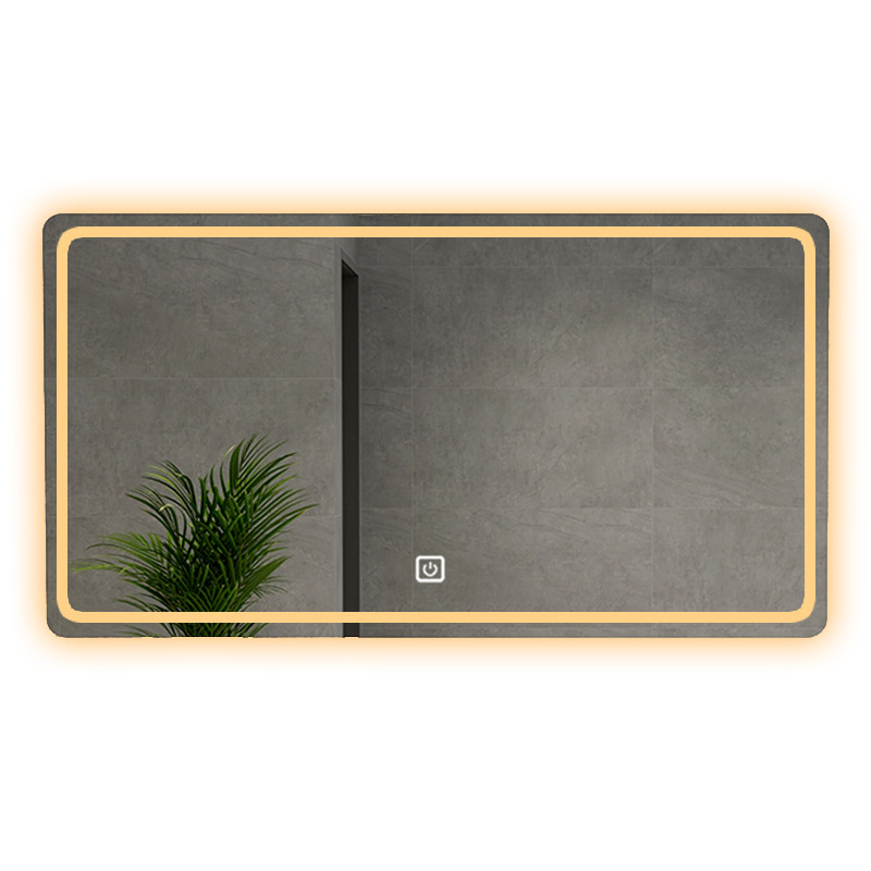 Pantalla táctil del baño espejo inteligente espejo cuadrado del baño led luminoso anti-nebble espejo cuadrado del baño estilo nórdico