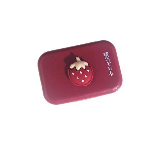 Cute three-dimensional cartoon contact lens box, portable, high-end companion storage care box, contact lens box