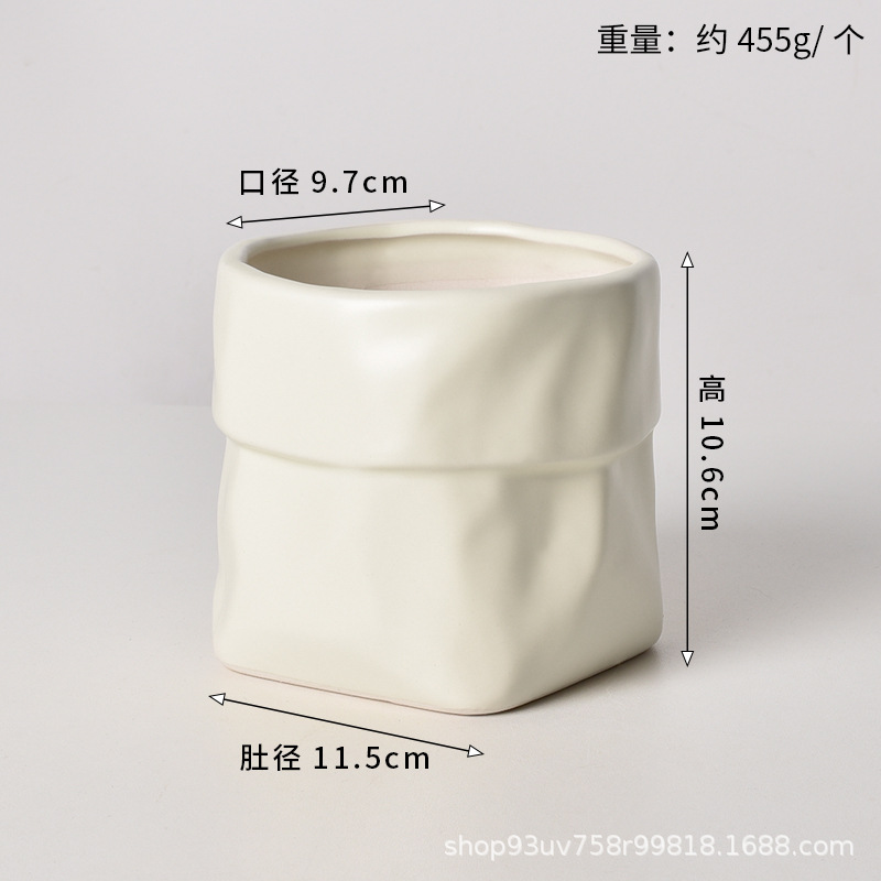 Pot de cerámica crema INS lujo ligero de alto nivel sensación de plantación de orquídeas mariposa simple orquídeas plantación de pot de porcelana blanca Dehua