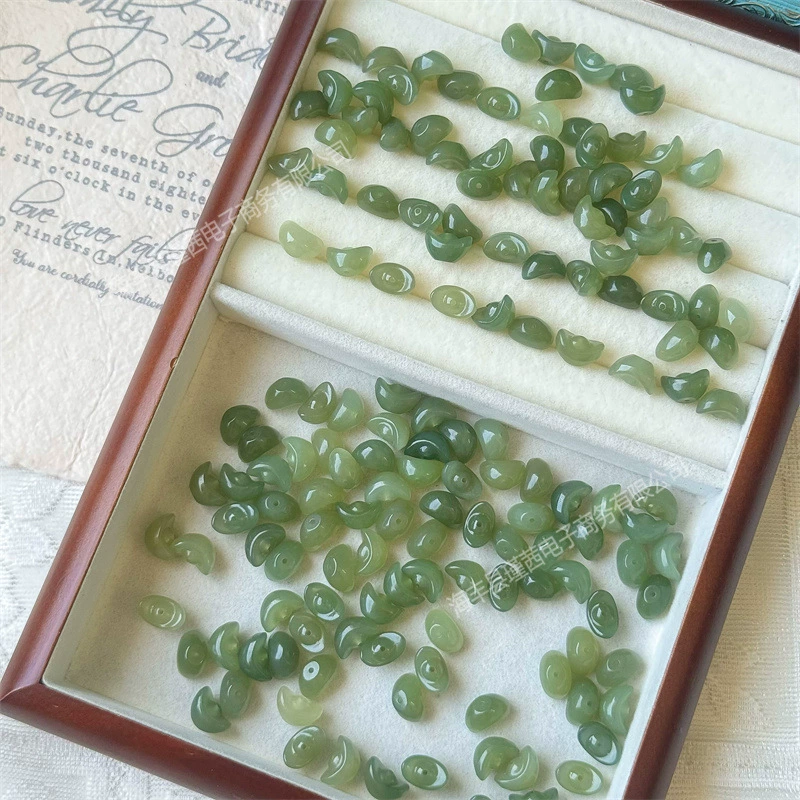 Натуральный хетиан нефрит ясная вода озера зеленый бисер аксессуары