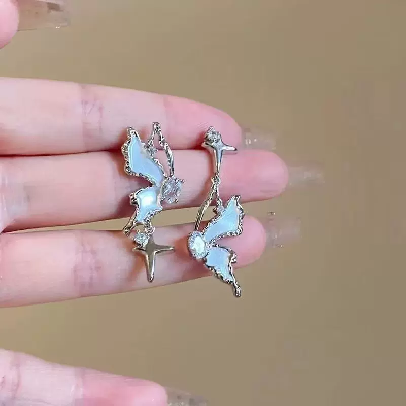 Серебряные асимметричные серьги с изысканным стилем, легкая роскошь
