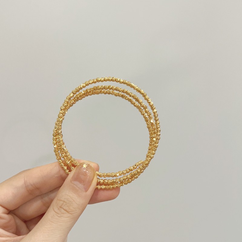 Pulsera de memoria elástica de moda de plata de tres anillos de cinco anillos pulsera de bobinado elegante todo-fósforo flash multi-capa pulsera elástica