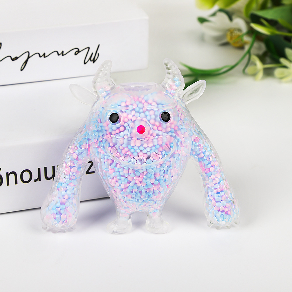 Amazon transfronterizo nuevo producto pequeño monstruo espuma partículas de descompresión amasar música divertida fábrica de juguetes de descompresión al por mayor