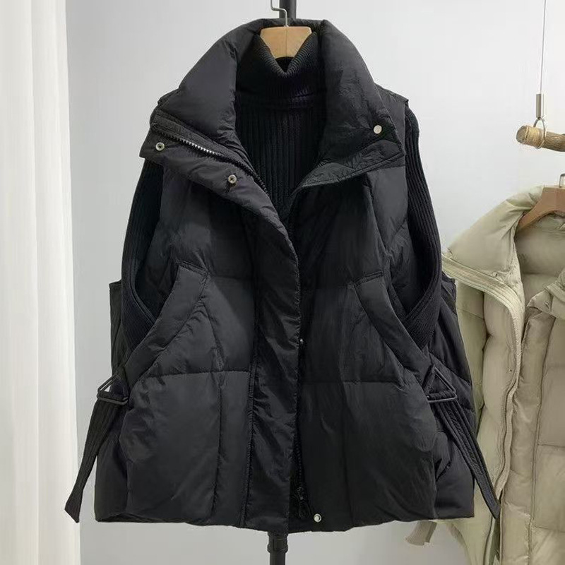 欧洲站加厚羽绒棉马甲女短款宽松显瘦时尚棉衣背心外穿秋新款马夹|undefined