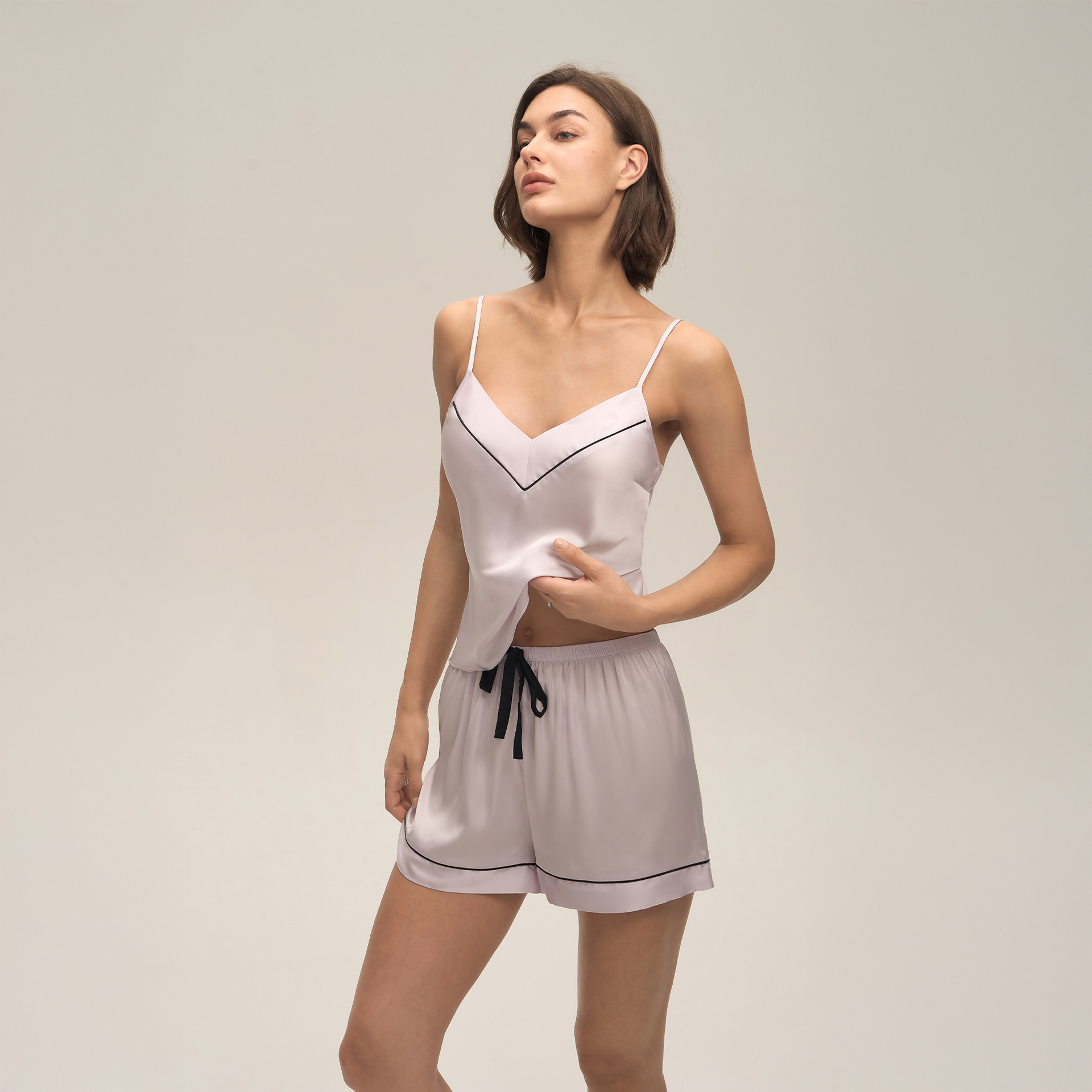New Women's Spring and Summer Suspender Shorts Casual Suit Two-Piece Cross-Border European and American Pajamas Home Clothes Tz25931