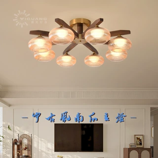 中古风吸顶灯客厅主灯新中式创意氛围感餐厅卧室灯中山灯具厂直销