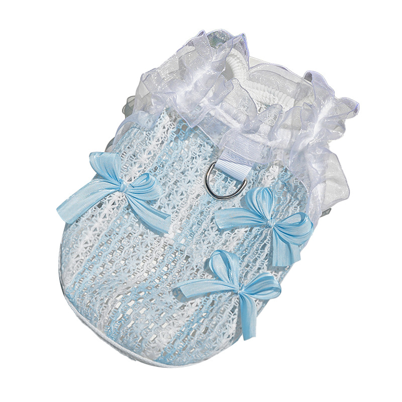 Falda de hada para mascotas Chaleco de encaje hueco Estilo de primavera y verano Ropa para perros Ropa para perros Ropa para gatos image 6