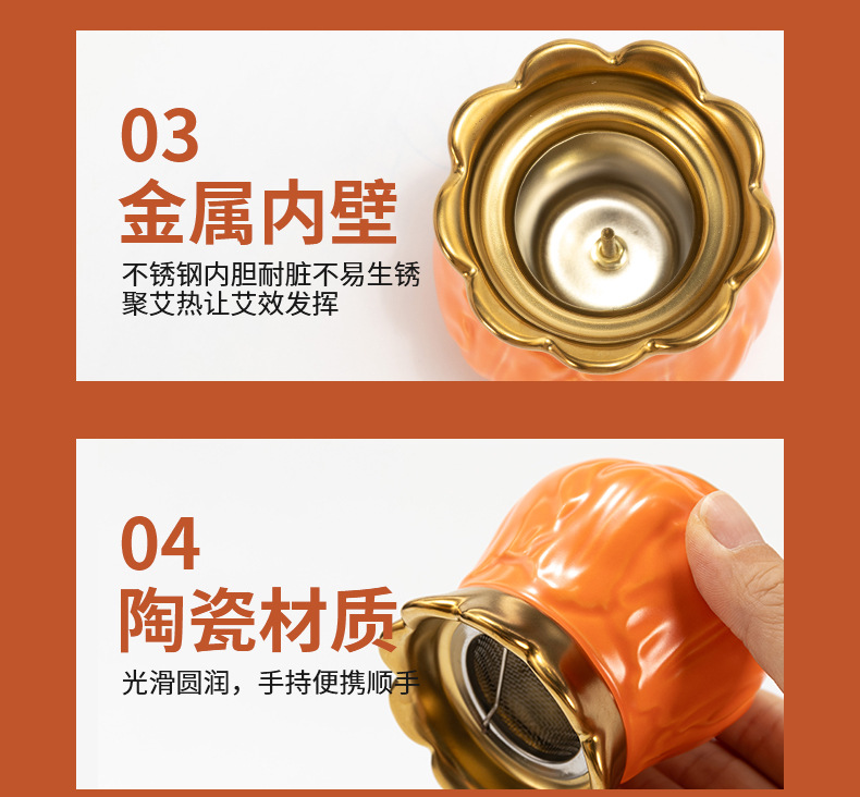 Fire Dragon Cupping Jar Bian Stone Moxibustion Jar with Mugwort Oil for Meridian Facial and Body Care specifications