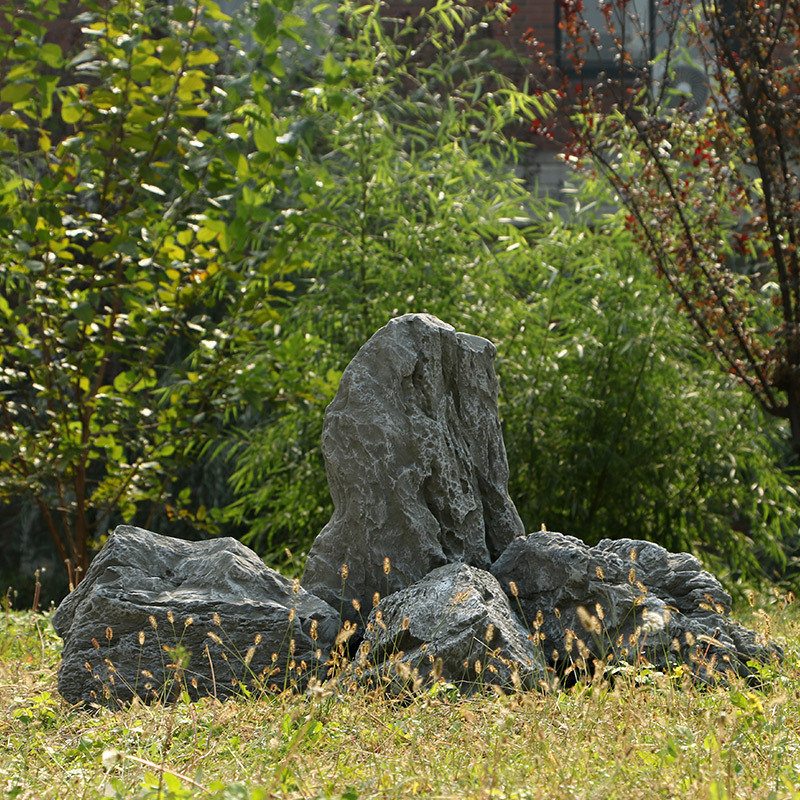 花舍新款仿真石头树脂青龙石影视道具景观摆件花园庭院风水假山石