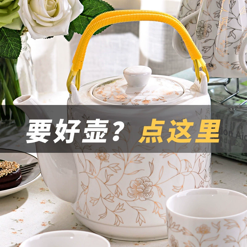 Ceramic glass big teapot, set