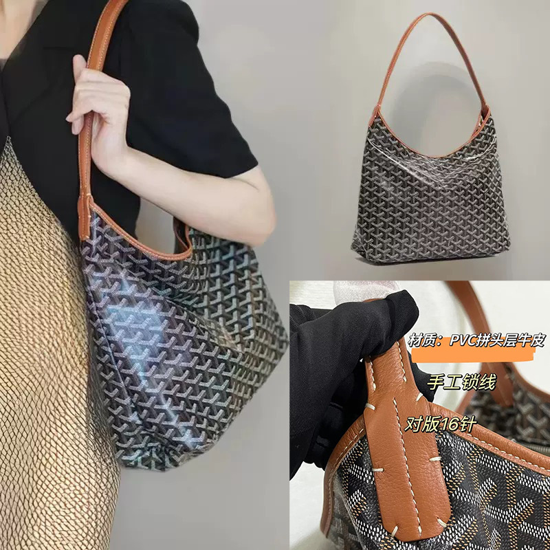 High-End Edition Genuine Leather Cotton-Linen Goya Dog Tooth Hobo Women's Bag with Zipper, Mother-Daughter Bag, Shopping Bag, Dog Tooth Underarm Mother-Daughter Bag High-End Edition Genuine Leather Cotton-Linen Goya Dog Tooth Hobo Women's Bag with Zipper, Mother-Daughter Bag, Shopping Bag, Dog Tooth Underarm Mother-Daughter Bag