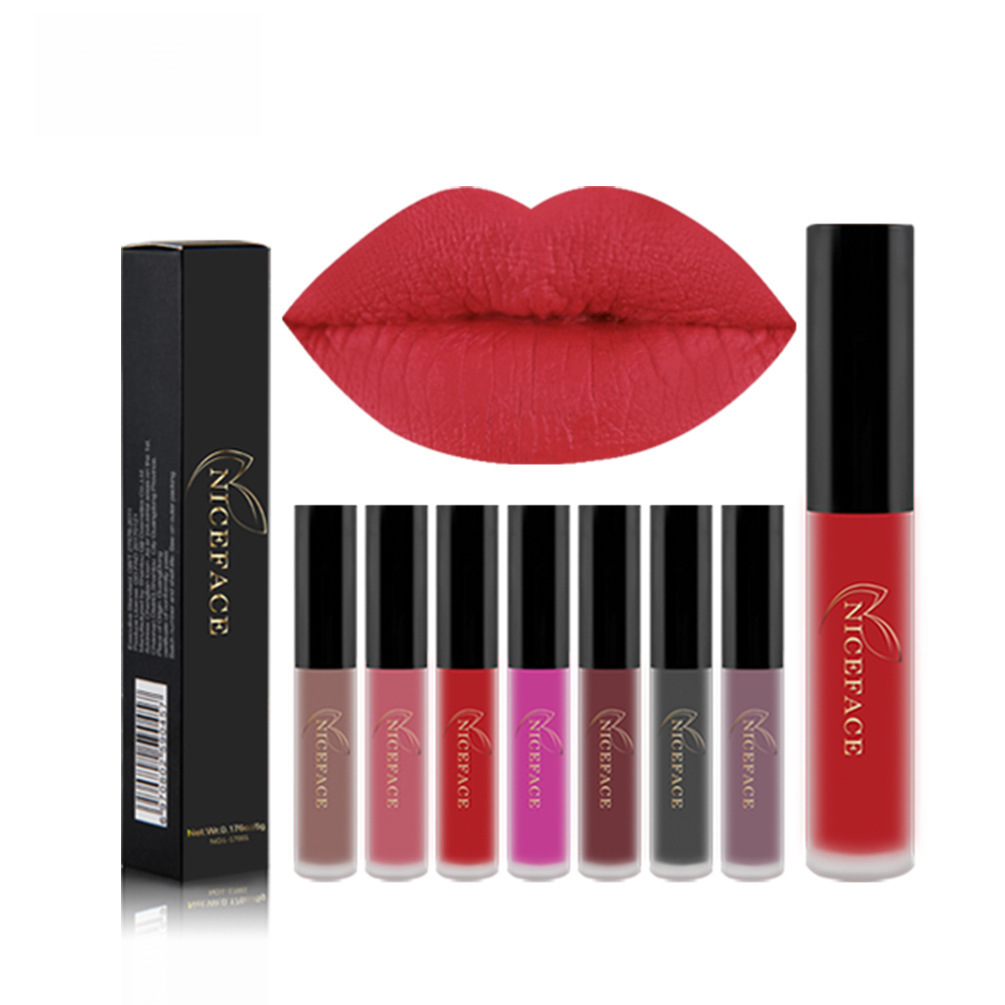 NICEFACE matte Matte Lip Glaze does not fade, does not stain Cup lip gloss non-moisturizing lipstick Orange