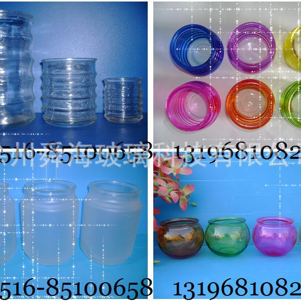 出口蜡烛台 多彩蜡烛杯 发光玻璃罐 发光灯组