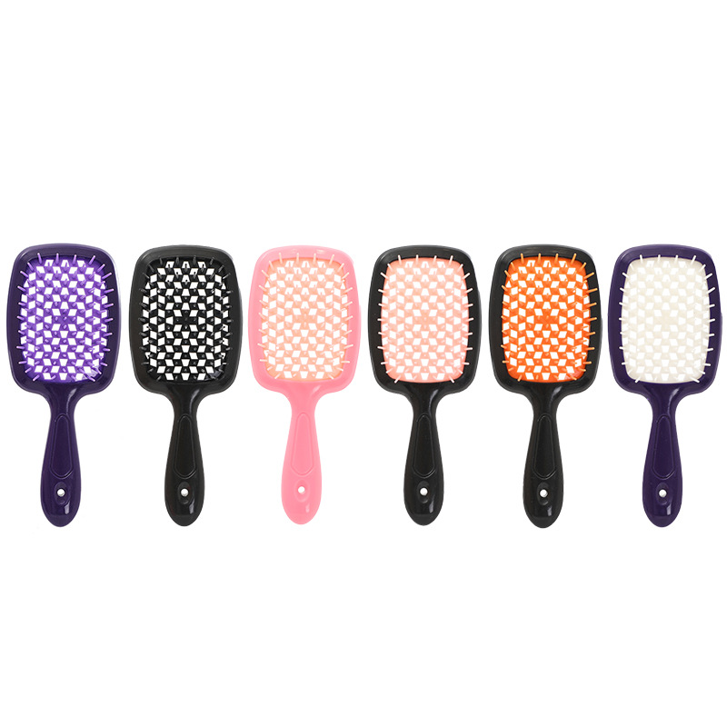 Peine de nido de abeja de malla hueca de venta caliente transfronteriza Peine de masaje Peine de peluquería hexagonal de doble uso húmedo y seco