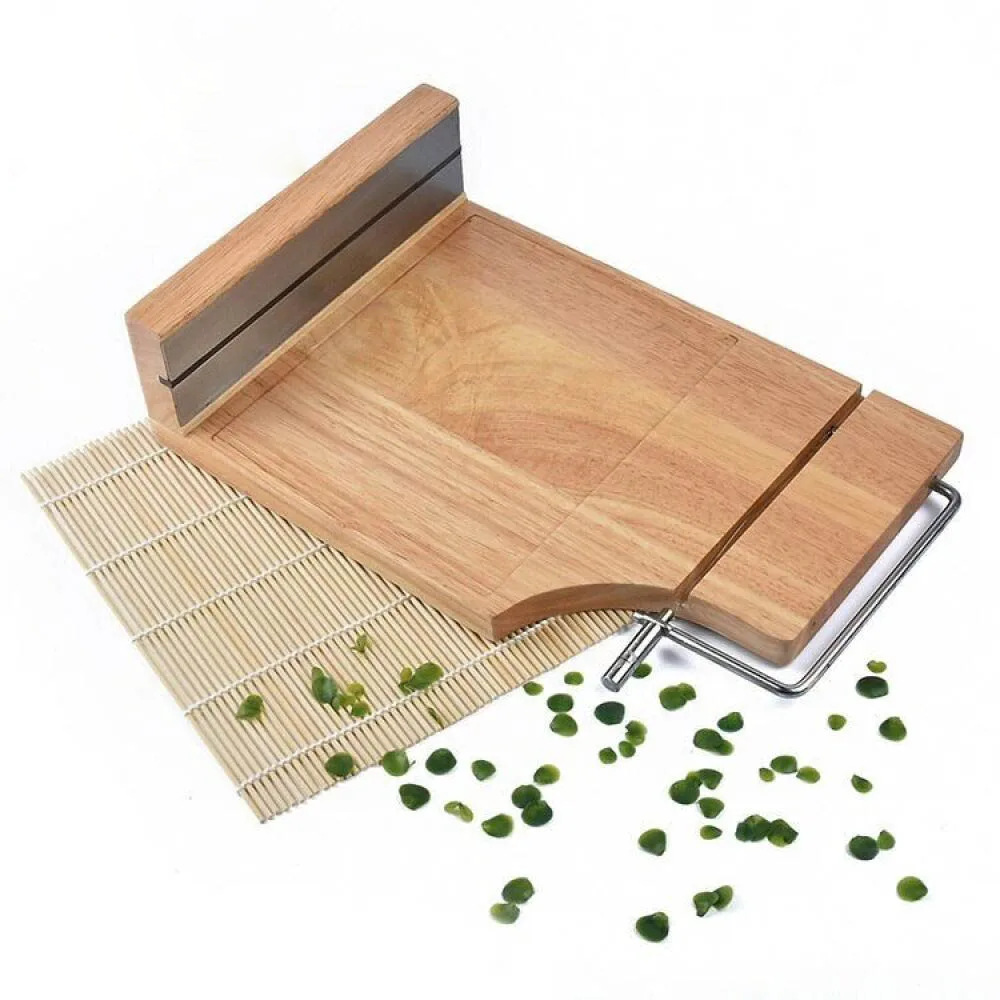 Cortador de queso de madera con asiento magnético rebanadora de queso mesa de corte herramientas de cocina queso mantequilla rebanadora