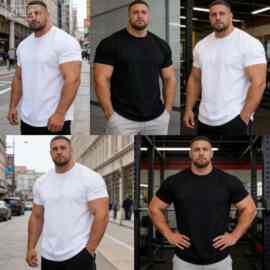 跨境专供欧美尺码加大圆领短袖t恤夏季美式运动潮流全棉印制