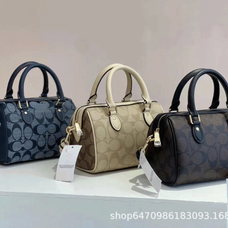 Boston Pillow Bag, Chanel-Style Denim Shoulder Bag, Rowan Handbag, Trendy Cylindrical Crossbody Bag for Women