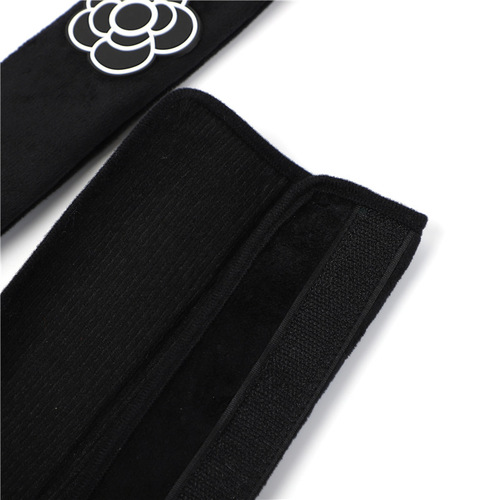 Car Seat Belt Shoulder Cover Embroidered Camellia Car Seat Belt Cover Comfortable Plush Car Interior Supplies for Women