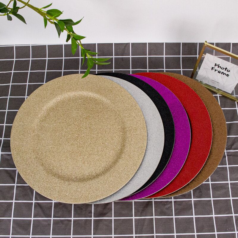 charger plates Export Wholesale Christmas Party Wedding Spray Paint Hot Stamping Round Plate