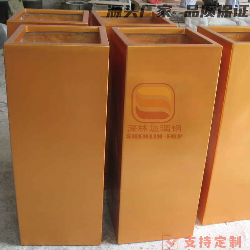 FRP cuadrada maceta de flores combinación centro comercial hotel vasija de flores decoración de vasija de flores bandeja de flores bonsai flores