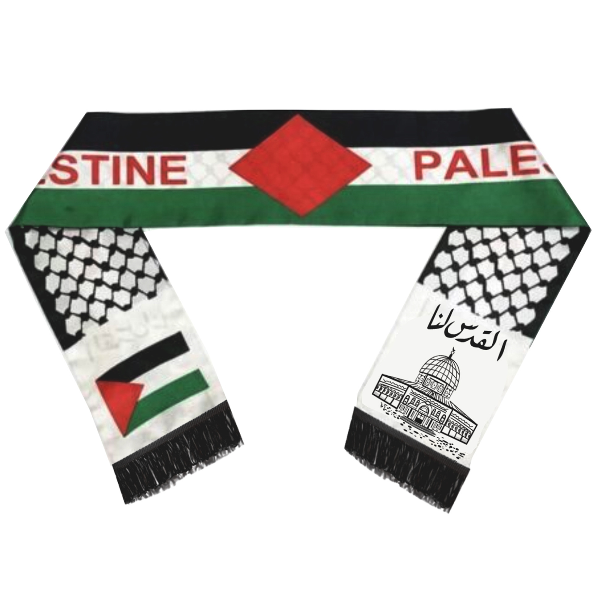 Transfronteriza en stock poliéster bufanda Palestina bandera palestina bufanda