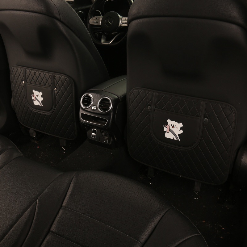 Car Seat Back Anti-Kick Pad Quilted Embroidered Driving Puppy Anti-Kick Pad Car Seat Back Anti-Fouling Pad Anti-Dirty Pad