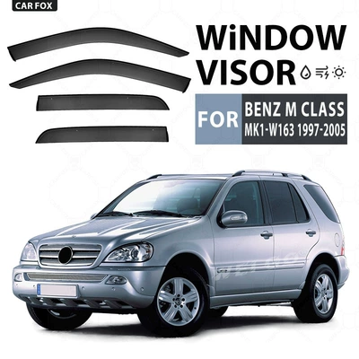 Suitable for Mercedes-Benz M-Class ML Window rain shield M Class W164 W166 Window visor (Rain shield) - standard-packing-without-logo-mercedes-benz-m-class-mk1-w163-1997-2005-no-bright-strips-rain-shield-corner-protection-packaging