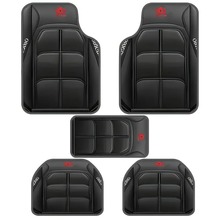 汽车四季通用简约脚垫水晶绒耐脏耐磨易打理主副驾五件套代发地垫