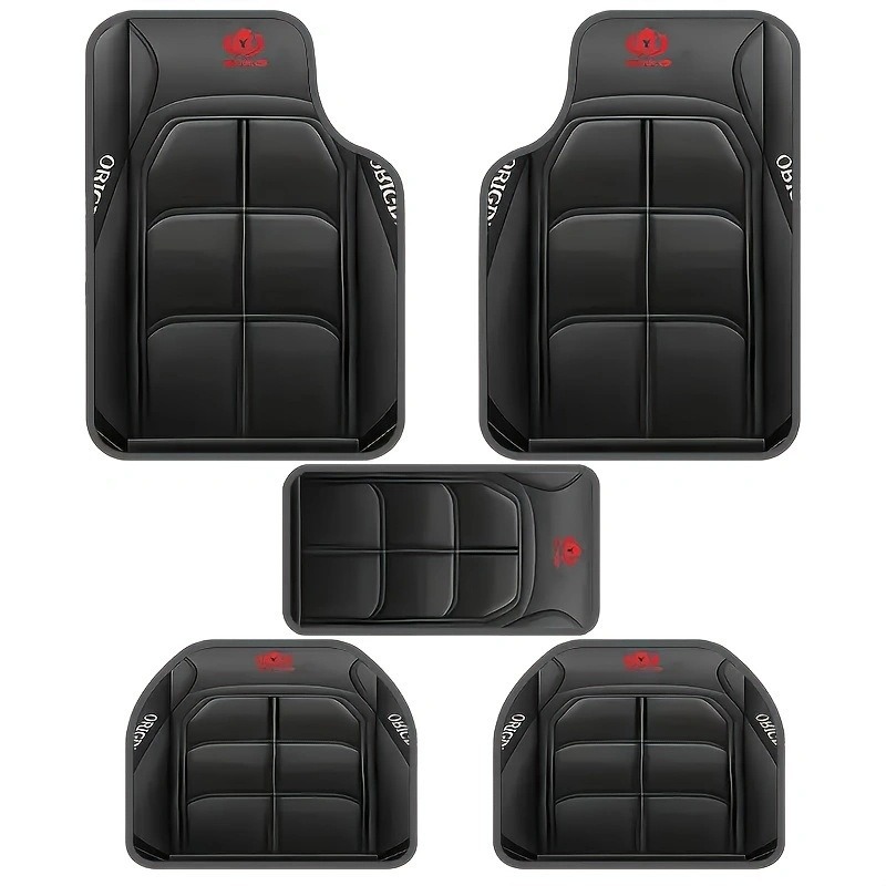 汽车四季通用简约脚垫水晶绒耐脏耐磨易打理主副驾五件套代发地垫