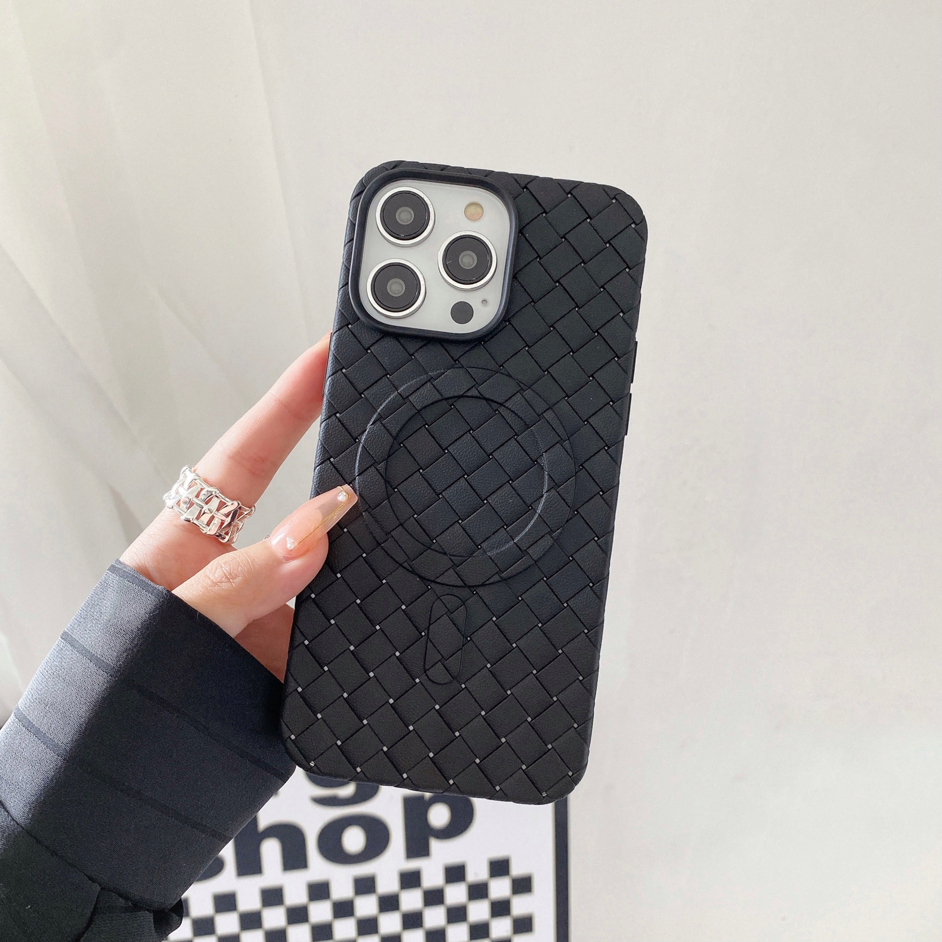 Disipación de calor tejido succión magnética aplicable iPhone14ProMax caja del teléfono móvil de Apple 13 ligero suave caso 12 funda protectora