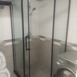Hotel Engineering Dry and Wet Separation Glass Door Masonry Shower Room Simple Bathroom Dry and Wet Separation Partition Household Simple