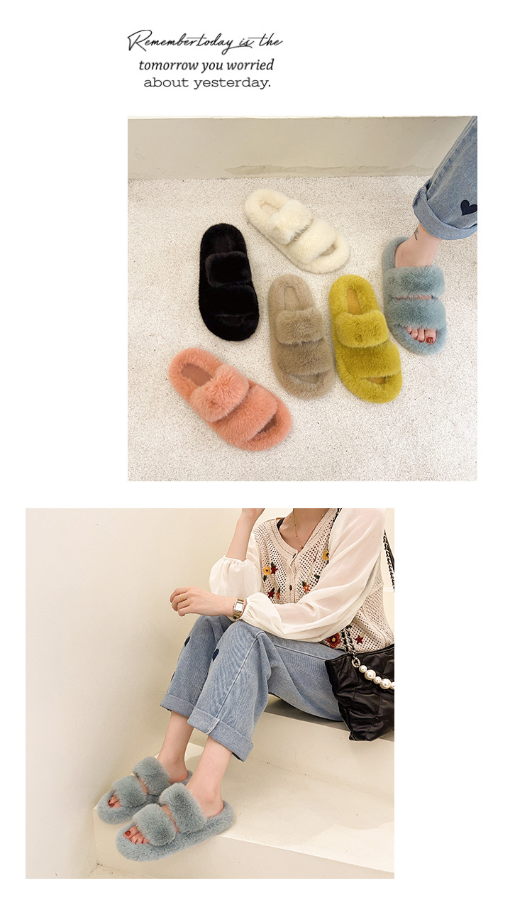 Women's Casual Solid Color Round Toe Plush Slippers display picture 6