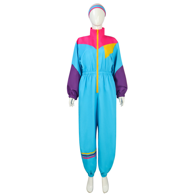 European and American retro sportswear one-piece sportswear cos retro 70's clothing disco cosplay