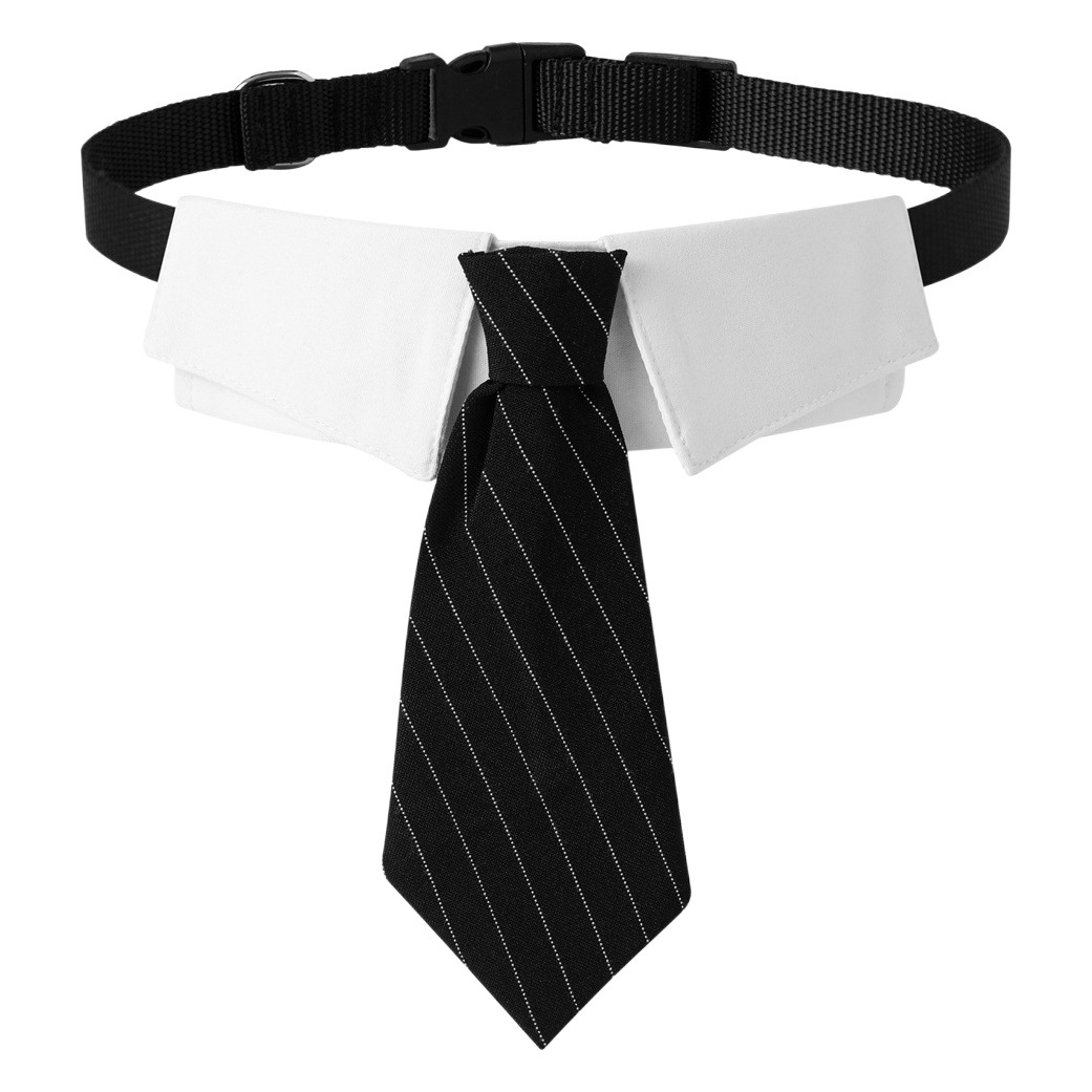 Tanpopo nuevo estilo británico transfronterizo mascota guapo traje de boda traje a rayas corbata perro corbata