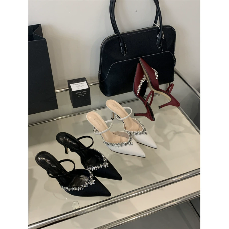 2025 Новый корейский модный женский тапки на высоком каблуке