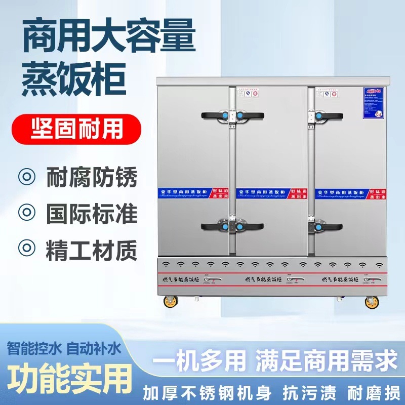 Gran gabinete de arroz al vapor vapor coche de arroz al vapor una sola puerta 15 placas doble puerta 24 placas 30 placas 36 placas 48 placas 60 placas calefacción eléctrica y gas