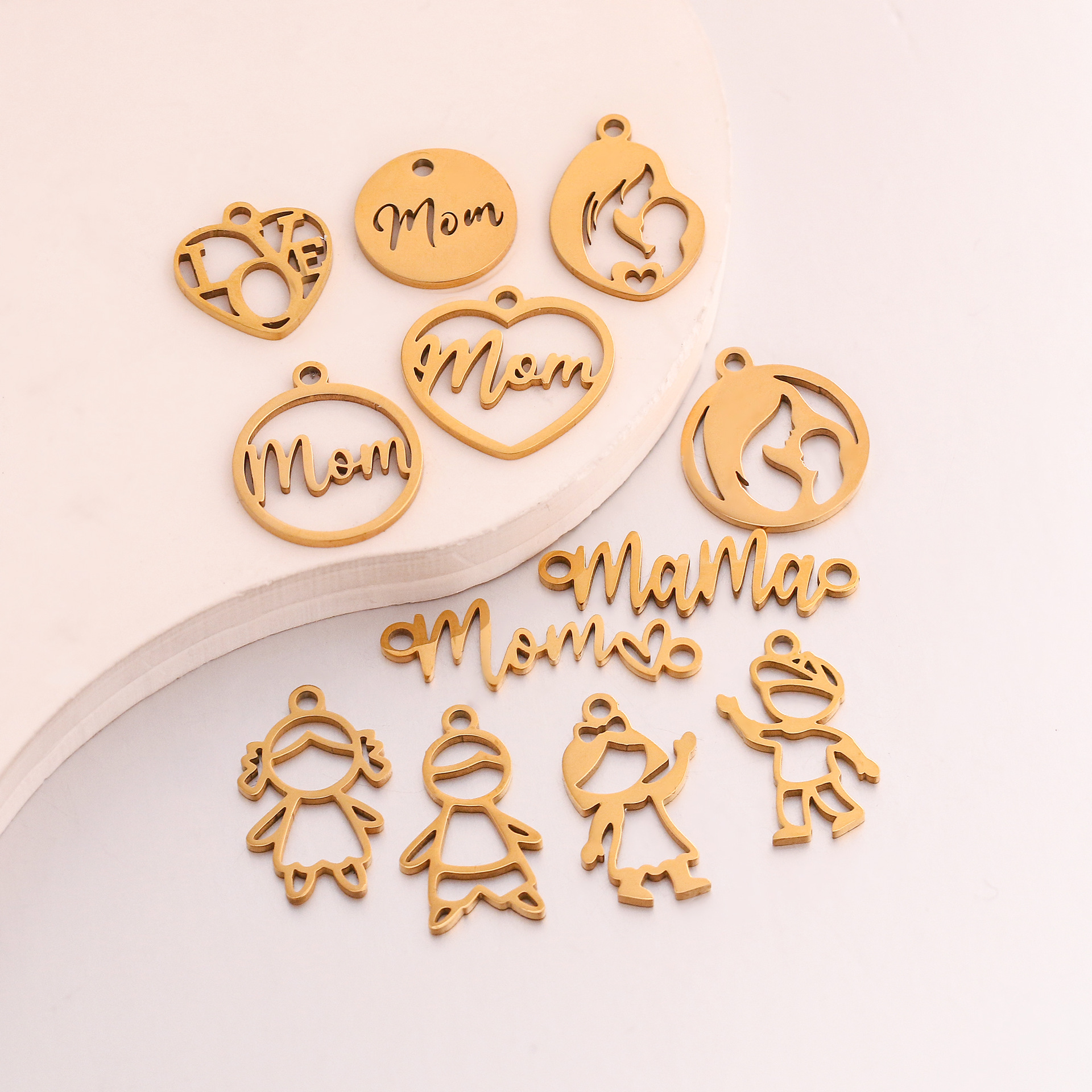 5g Weight Pendant Jewelry Making Type Charms Classification 5 PCS/Package 304 Stainless Steel Heart Shape Solid Color Pendant Charms