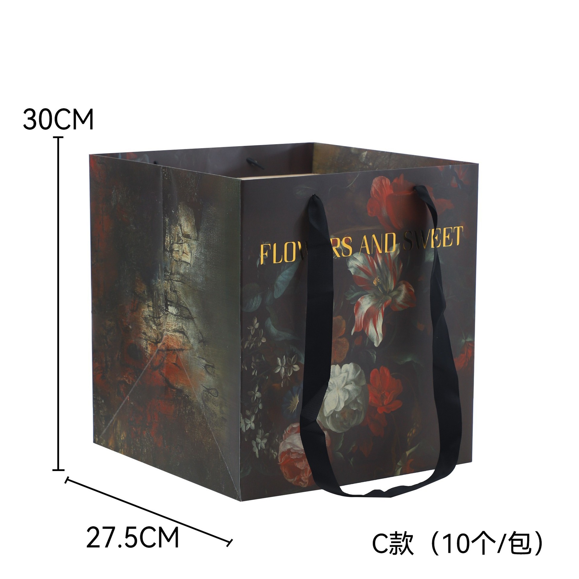 Siete colores Pansy dorado pintura al óleo Estilo Vintage bolso arreglo floral mano llevar bolsa de embalaje de flores regalo bolsa de embalaje de regalo