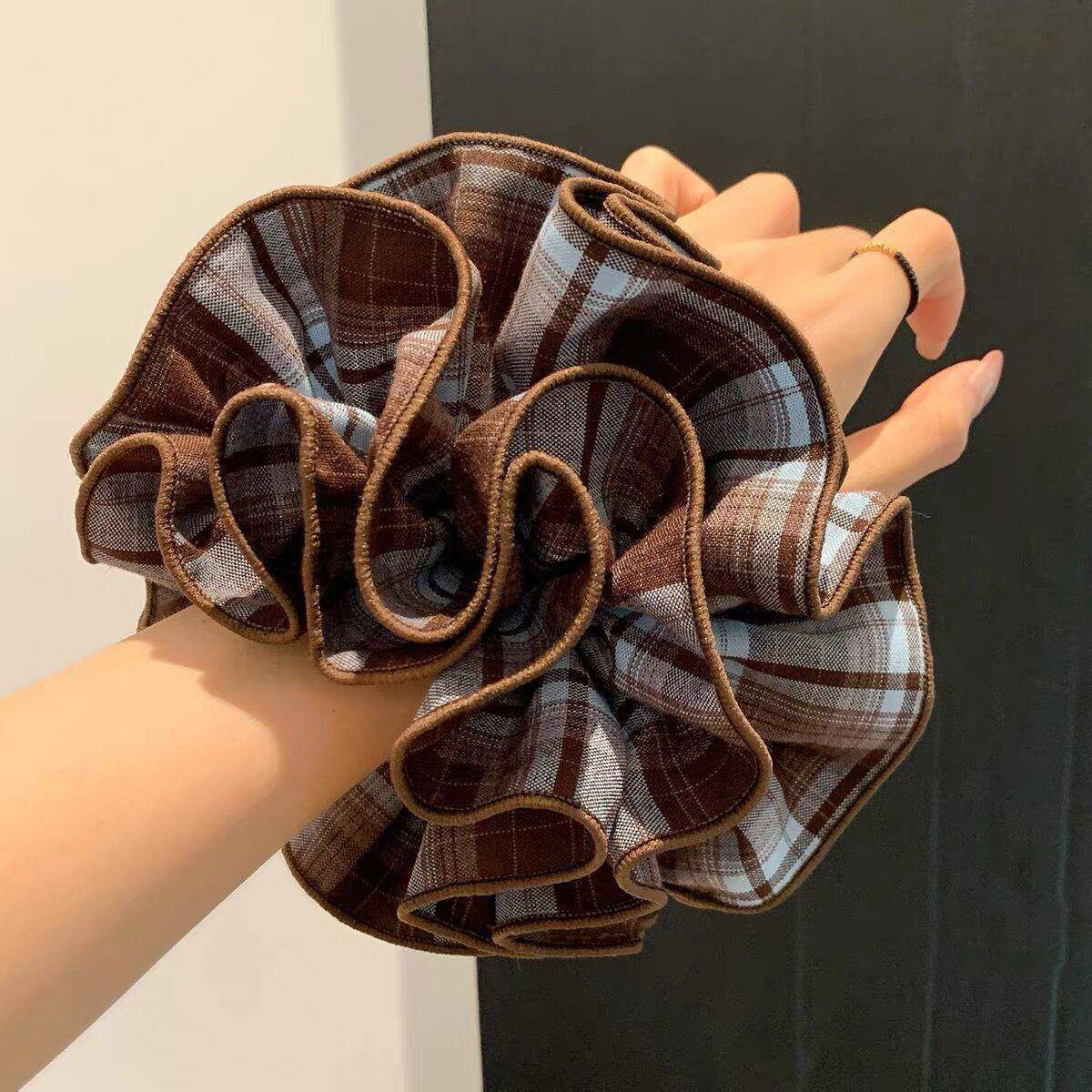 Cuerdas de cabello de viento pastoral pequeñas y altos valores faciales, anillo de cabello de intestino grande, sensación de una niña de banda de goma flácida, cuerdas de malla de banda de bola de cabeza