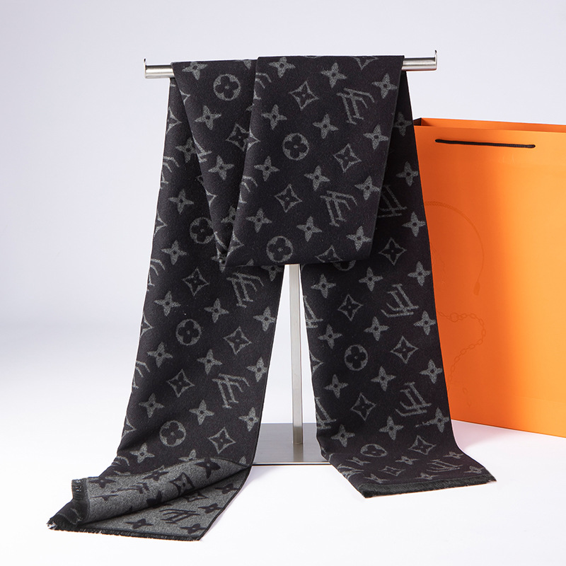 围巾男秋冬季提花保暖男士女士商务围脖外贸代发厂家批发仿羊绒