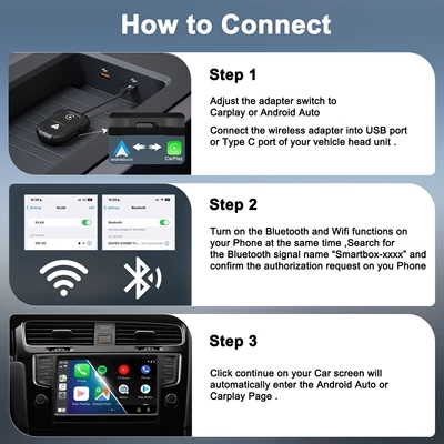 wired to wireless Android | Simsiz CarPlay və Android Auto