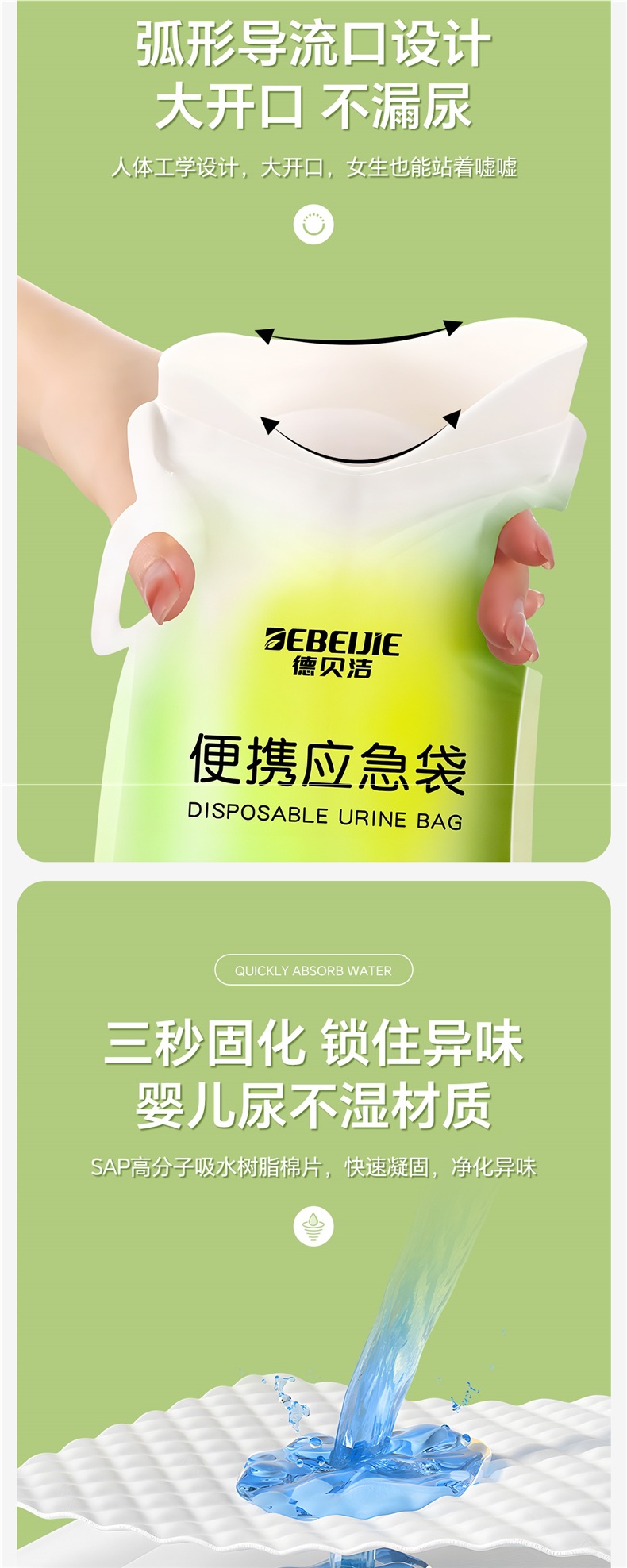 Emergency Urine Bag Portable Disposable Unisex Travel Car Urinal Toilet Urine Large Capacity Hospital Use