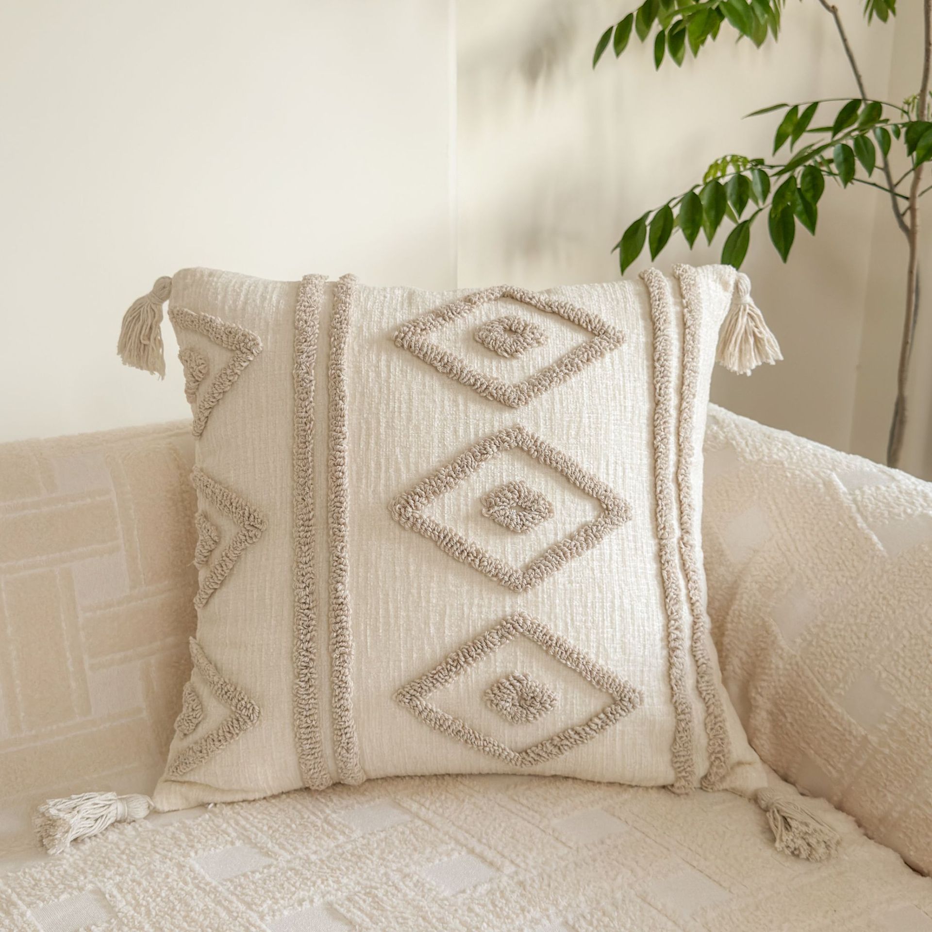 Nórdico inswind almohada simple versátil sala de estar sofá cojín dormitorio ventana flotante cabeza de cama respaldo cojín almohada cubierta