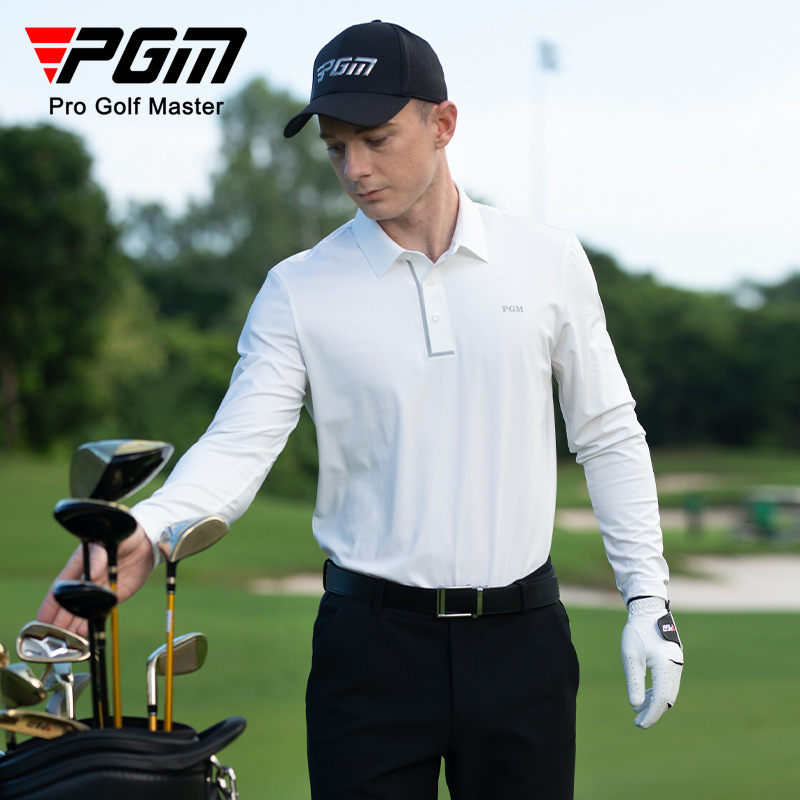 Áo polo nam dài tay PGM thu đông thoải mái — YF650-Màu xám, YF650-Trắng, YF650-Màu đen