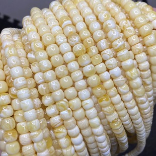 Factory Direct Sales Songgang Raw Mineral Beeswax Old Wax Russian Material Straight Cut Old Type Beads Buddha Beads Men and Women Amber Necklace Jewelry