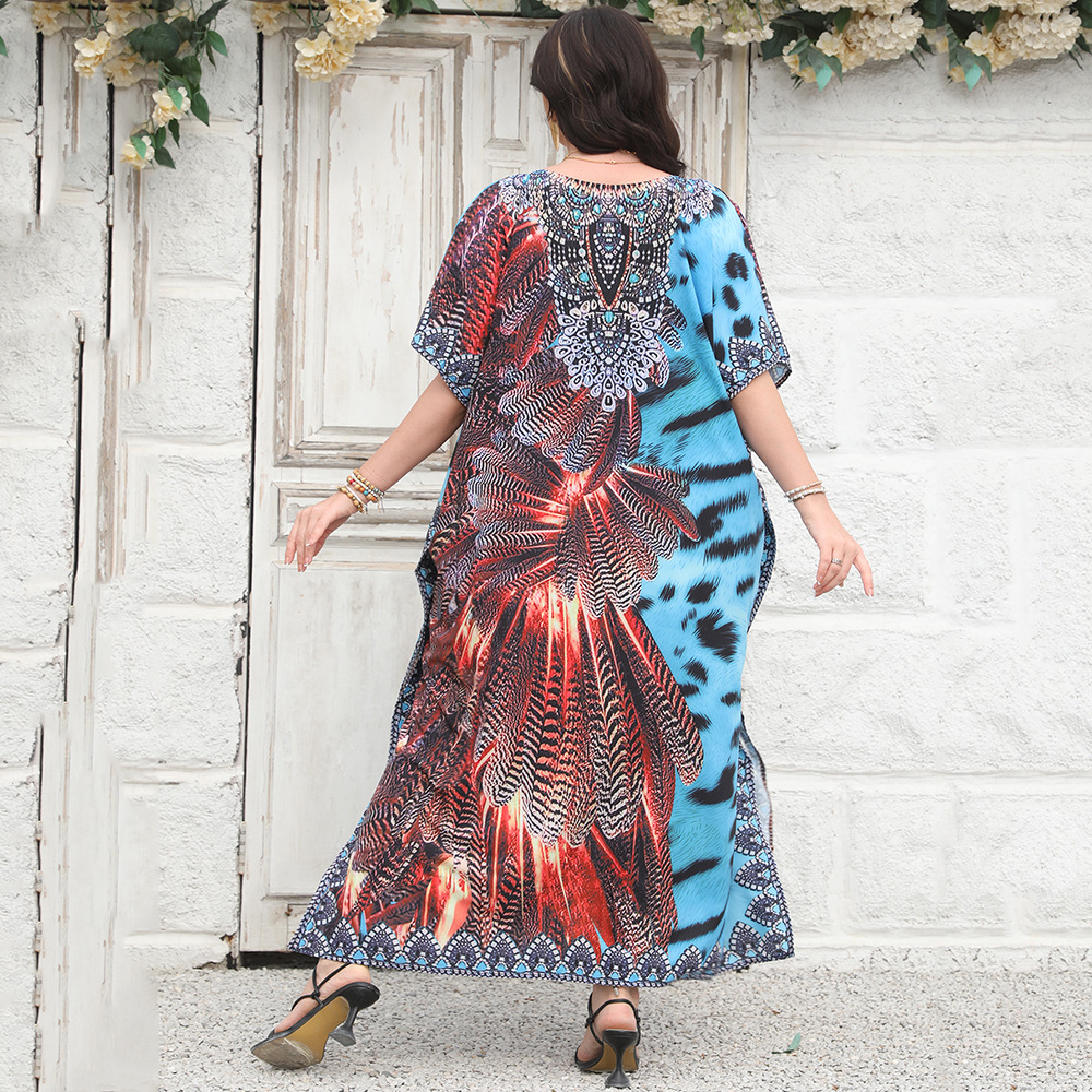 Estilo étnico europeo y americano transfronterizo más el tamaño vestido vacaciones playa ropa traje de baño blusa bikini chaqueta 5D196