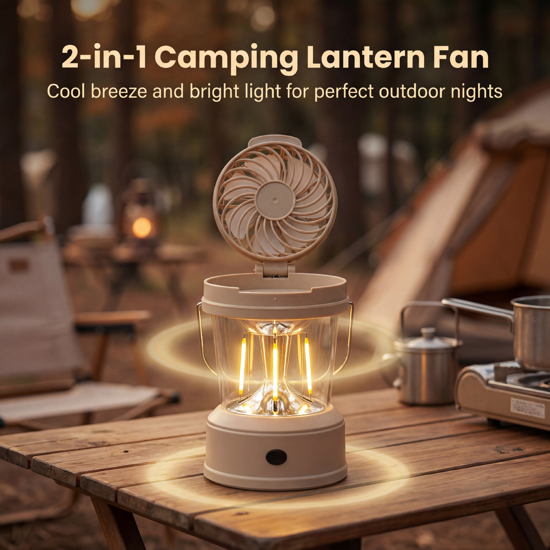 Camping Lantern Fan Portable Outdoor Tent Light For Camping_voghion.com