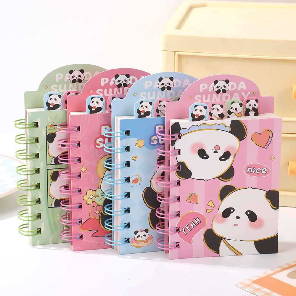 Cuaderno de dibujos animados panda cuadernos de tarjetas de auto-disciplina punzonando cuadernos de bolsillo convenientes cuadernos de papel de papel de papel de papel al por mayor image 7